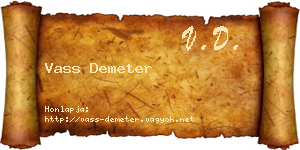 Vass Demeter névjegykártya