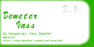 demeter vass business card
